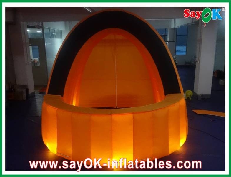 부풀게할 수 있는 광고 부스 오렌지색 직물 인플랫알베 바는 술집 /를 위해 led 라이트닝과 이벤트를 에어프로어브