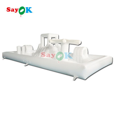 맞춤형 상업용 소프트 플레이 장비 화이트 스프래시 패드 펌플 워터 파크 반짝이는 성 슬라이드