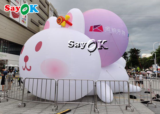 RGB LED 조명과 함께 붓는 토끼 붓는 만화 캐릭터 야외 쇼핑몰 장식