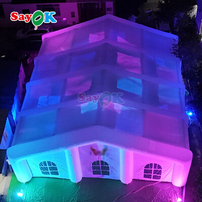 300명용 LED 조명으로 날씨에 견딜 수 있는 거대 야외 펌플 에어 텐트