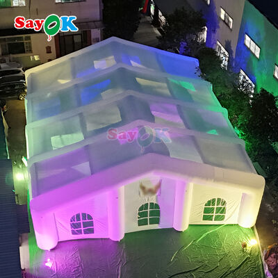 300명용 LED 조명으로 날씨에 견딜 수 있는 거대 야외 펌플 에어 텐트