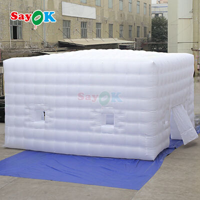 8m x 8m 큐브 펌플 에어 텐트 LED 조명 및 내구성 옥스퍼드 천