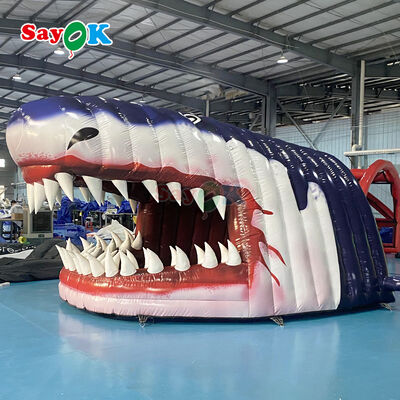 상업용 0.4mm PVC 부풀이 상어 머리 터널 텐트 - 야외 축구 스포츠를 위해 불 retardant & 사용자 정의 가능한 크기