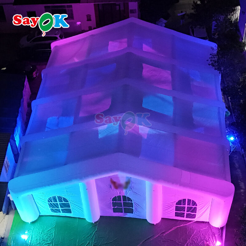 300명용 LED 조명으로 날씨에 견딜 수 있는 거대 야외 펌플 에어 텐트
