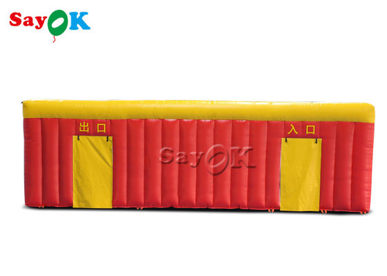 소방 연습을 위한 부풀게할 수 있는 8m 26.5ft 부풀게할 수 있는 공기 텐트 화재 교육부 집을 텐트로 덮으세요